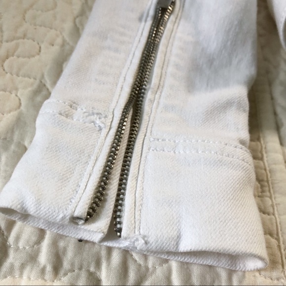 EUC Banana Republic White Denim Moto Jacket - Picture 4 of 5